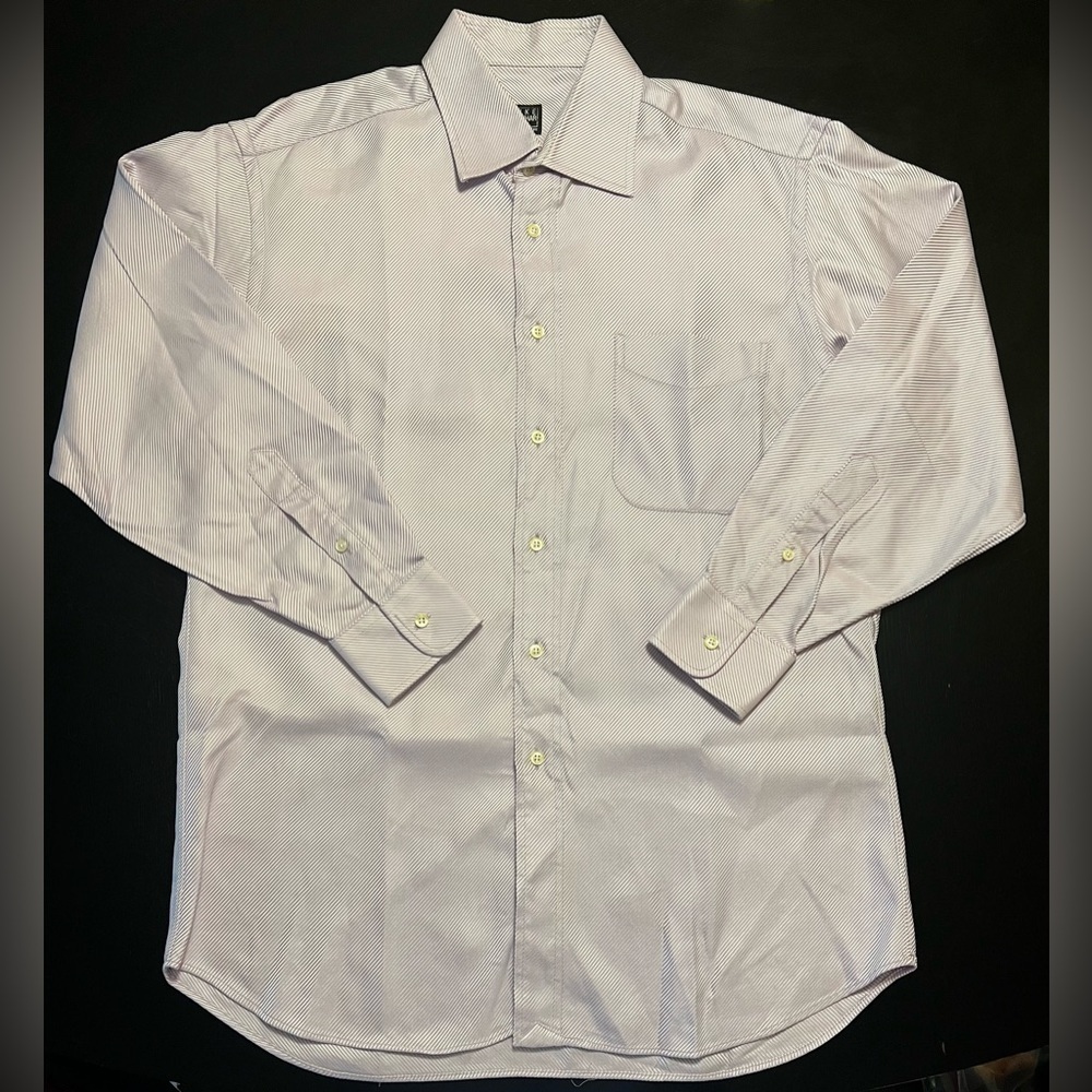 IKE BEHAR MENS SHIRT 16 PURPLE STRIPED WITH WHITE NWOT